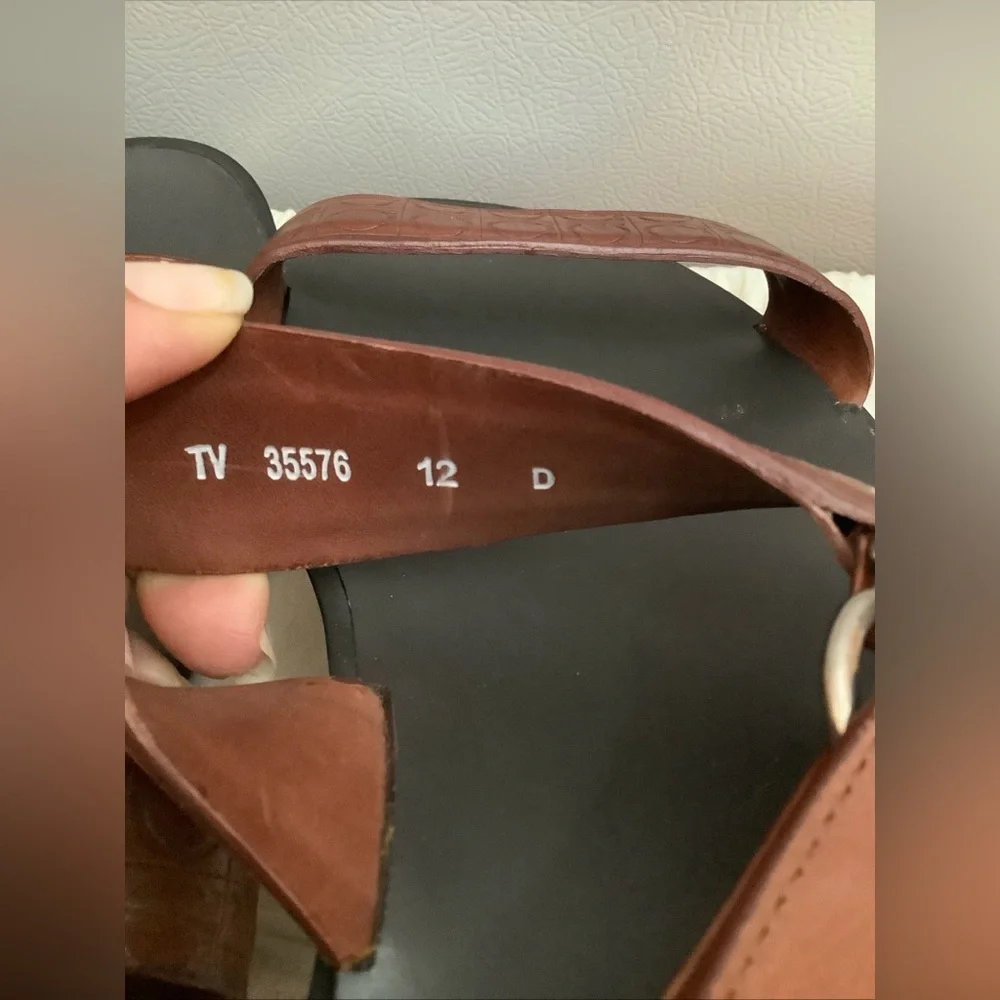 NOT FOR SALE RIGHT NOW Ferragamo Men’s Brown Leather Gancini Sandals - Picture 13 of 14